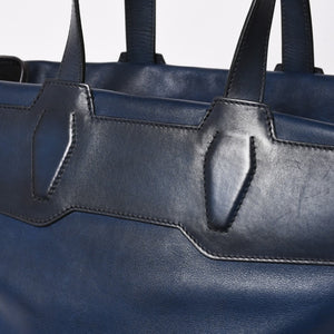Berluti Berluti Tote Bag Handbag Calligraphy Fiorescrit Navy Blue Leather G0118 Good Condition Used 4a008938