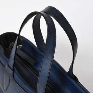 Berluti Berluti Tote Bag Handbag Calligraphy Fiorescrit Navy Blue Leather G0118 Good Condition Used 4a008938