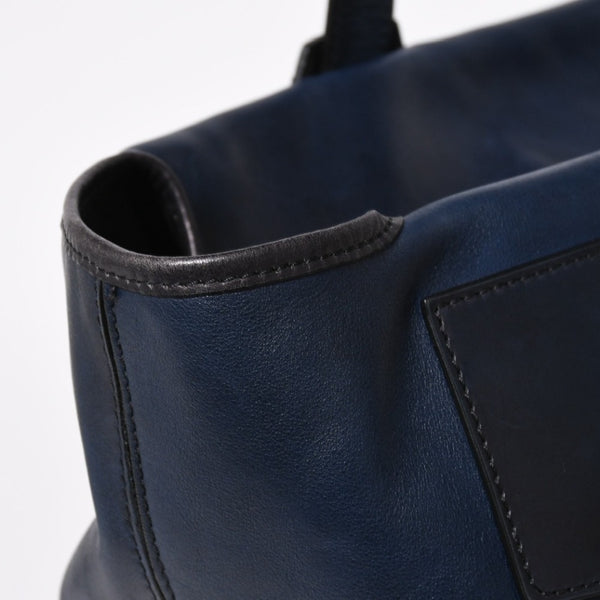 Berluti Berluti Tote Bag Handbag Calligraphy Fiorescrit Navy Blue Leather G0118 Good Condition Used 4a008938