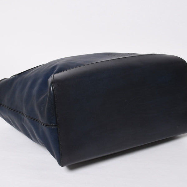 Berluti Berluti Tote Bag Handbag Calligraphy Fiorescrit Navy Blue Leather G0118 Good Condition Used 4a008938