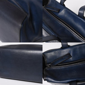 Berluti Berluti Tote Bag Handbag Calligraphy Fiorescrit Navy Blue Leather G0118 Good Condition Used 4a008938