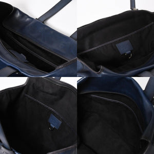 Berluti Berluti Tote Bag Handbag Calligraphy Fiorescrit Navy Blue Leather G0118 Good Condition Used 4a008938