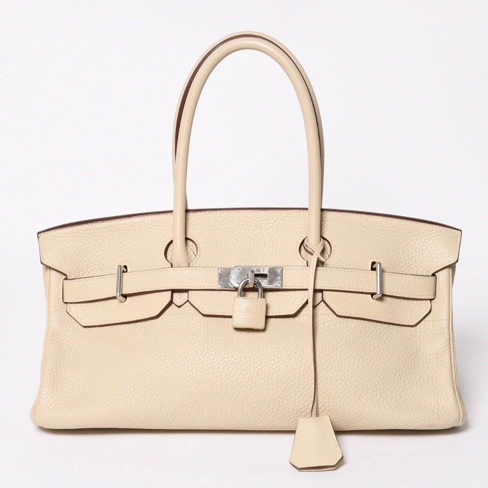 HERMES エルメス ショルダーバーキン42 トリヨンクレマンス ハンドバッグ ◻︎L刻印 ゴルチェ期 パルシュマン シルバー金具 美品 中古 4a009049