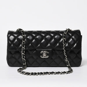 極美品 CHANEL シャネル マトラッセ 25 Sフラップ Sチェーンワンショルダーバッグ 13番台 ココマーク ラムスキン ブラック SV金具 中古 4a008916