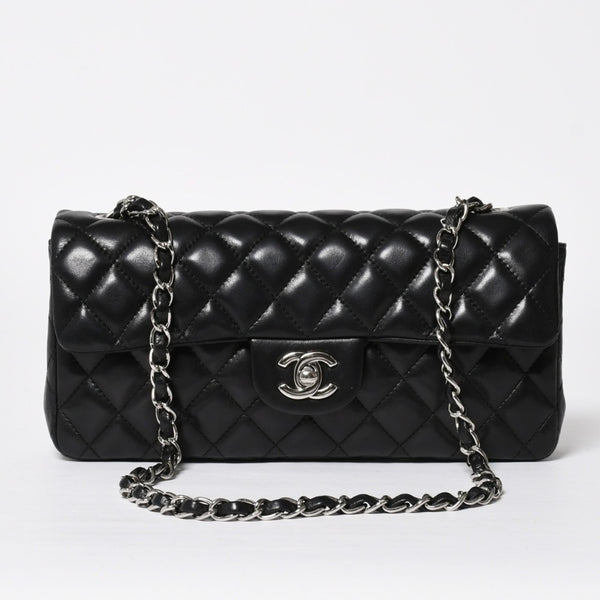 極美品 CHANEL シャネル マトラッセ 25 Sフラップ Sチェーンワンショルダーバッグ 13番台 ココマーク ラムスキン ブラック SV金具 中古 4a008916