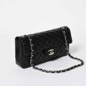極美品 CHANEL シャネル マトラッセ 25 Sフラップ Sチェーンワンショルダーバッグ 13番台 ココマーク ラムスキン ブラック SV金具 中古 4a008916