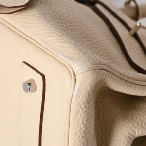 HERMES エルメス ショルダーバーキン42 トリヨンクレマンス ハンドバッグ ◻︎L刻印 ゴルチェ期 パルシュマン シルバー金具 美品 中古 4a009049