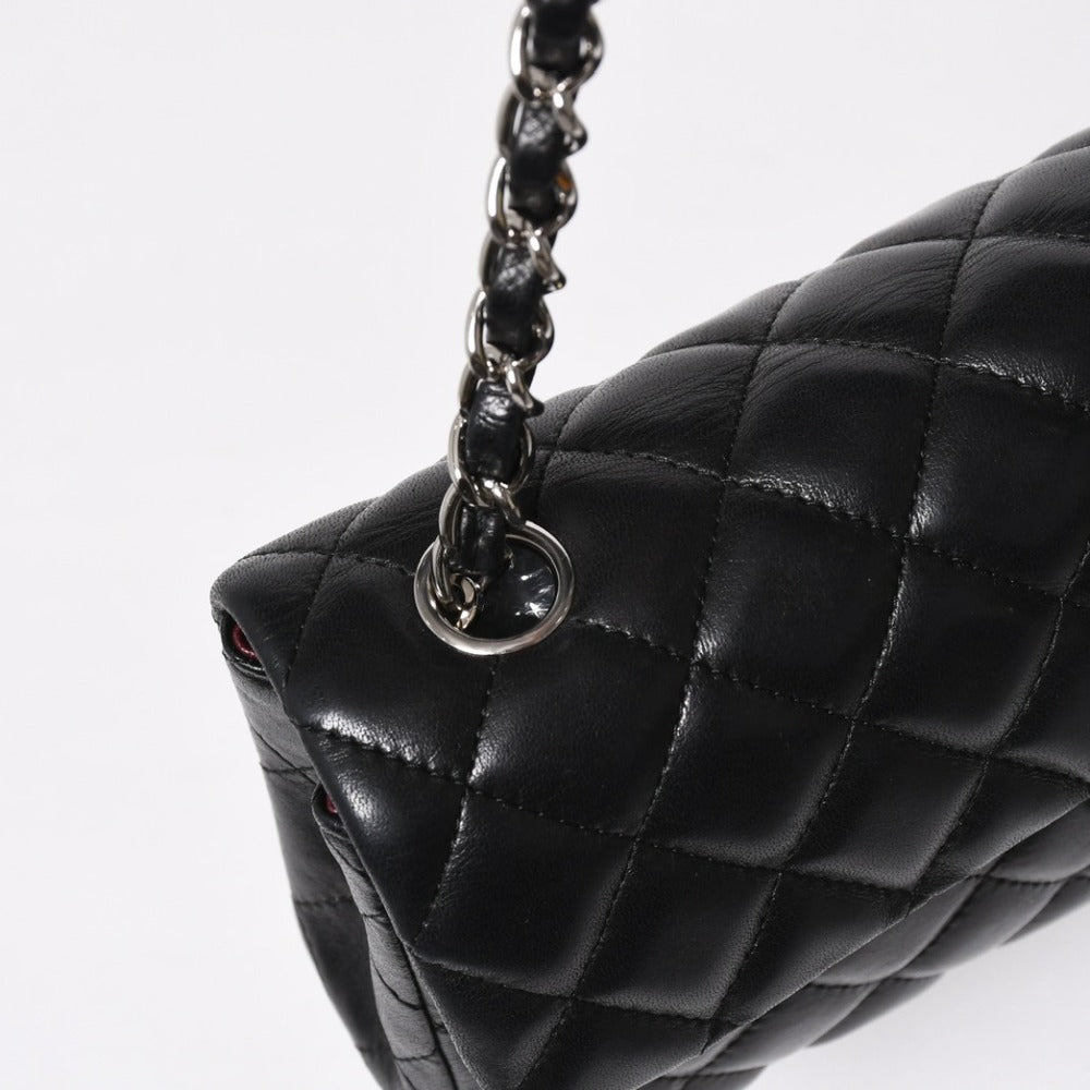 Very Good Condition CHANEL Chanel Matelasse 25 S Flap S Chain One Shoulder Bag No. 13 Coco Mark Lambskin Black SV Hardware Used 4a008916