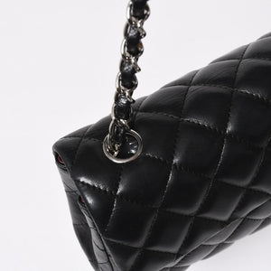 極美品 CHANEL シャネル マトラッセ 25 Sフラップ Sチェーンワンショルダーバッグ 13番台 ココマーク ラムスキン ブラック SV金具 中古 4a008916
