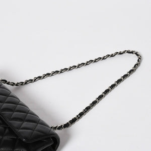 極美品 CHANEL シャネル マトラッセ 25 Sフラップ Sチェーンワンショルダーバッグ 13番台 ココマーク ラムスキン ブラック SV金具 中古 4a008916
