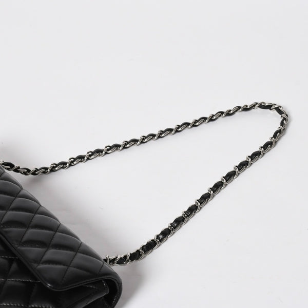 極美品 CHANEL シャネル マトラッセ 25 Sフラップ Sチェーンワンショルダーバッグ 13番台 ココマーク ラムスキン ブラック SV金具 中古 4a008916