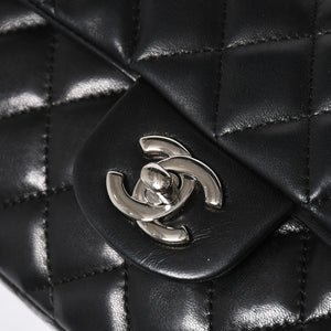極美品 CHANEL シャネル マトラッセ 25 Sフラップ Sチェーンワンショルダーバッグ 13番台 ココマーク ラムスキン ブラック SV金具 中古 4a008916