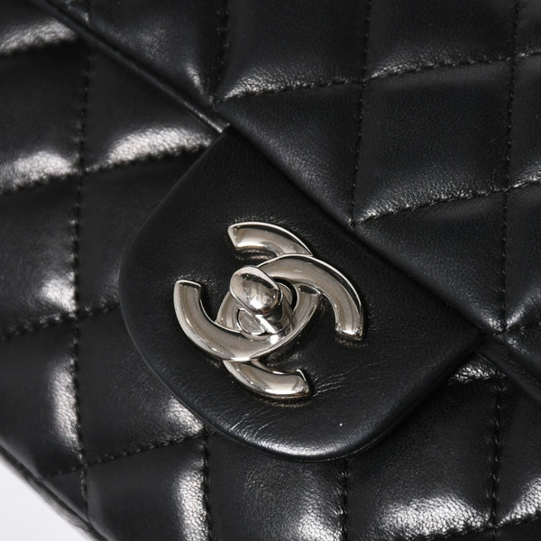 極美品 CHANEL シャネル マトラッセ 25 Sフラップ Sチェーンワンショルダーバッグ 13番台 ココマーク ラムスキン ブラック SV金具 中古 4a008916