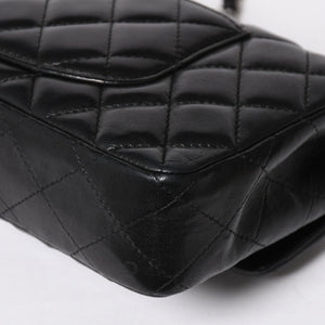 極美品 CHANEL シャネル マトラッセ 25 Sフラップ Sチェーンワンショルダーバッグ 13番台 ココマーク ラムスキン ブラック SV金具 中古 4a008916