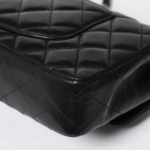 極美品 CHANEL シャネル マトラッセ 25 Sフラップ Sチェーンワンショルダーバッグ 13番台 ココマーク ラムスキン ブラック SV金具 中古 4a008916