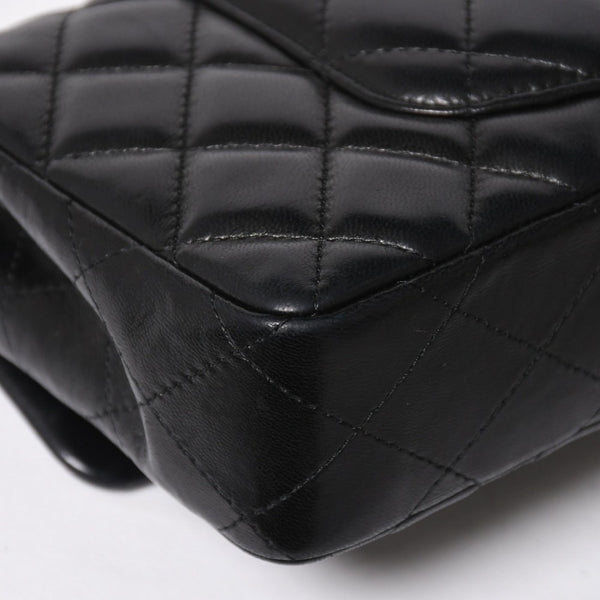 極美品 CHANEL シャネル マトラッセ 25 Sフラップ Sチェーンワンショルダーバッグ 13番台 ココマーク ラムスキン ブラック SV金具 中古 4a008916