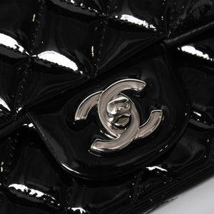 極美品 CHANEL シャネル ミニマトラッセ17 Sフラップ Sチェーンショルダーバッグ 16番台 ココマーク パテント シルバー金具 中古 4a008928