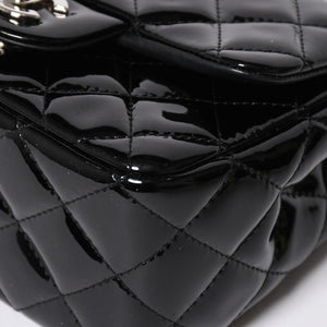 極美品 CHANEL シャネル ミニマトラッセ17 Sフラップ Sチェーンショルダーバッグ 16番台 ココマーク パテント シルバー金具 中古 4a008928