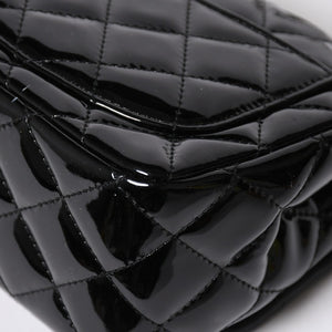 極美品 CHANEL シャネル ミニマトラッセ17 Sフラップ Sチェーンショルダーバッグ 16番台 ココマーク パテント シルバー金具 中古 4a008928