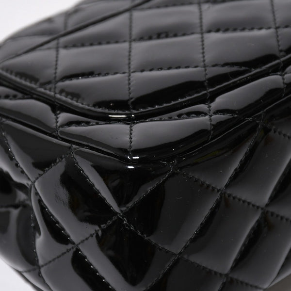 極美品 CHANEL シャネル ミニマトラッセ17 Sフラップ Sチェーンショルダーバッグ 16番台 ココマーク パテント シルバー金具 中古 4a008928