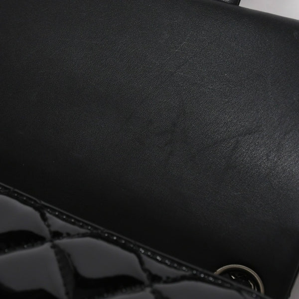 極美品 CHANEL シャネル ミニマトラッセ17 Sフラップ Sチェーンショルダーバッグ 16番台 ココマーク パテント シルバー金具 中古 4a008928