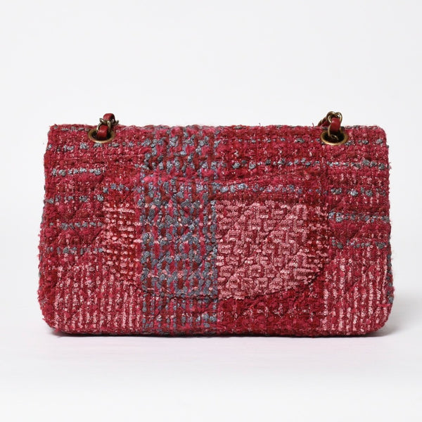 極美品 CHANEL シャネル マトラッセ ダブルフラップ チェーンショルダーバッグ 25 ココマーク ツイード ボルドー ゴールド金具 19番台 中古 4a009040