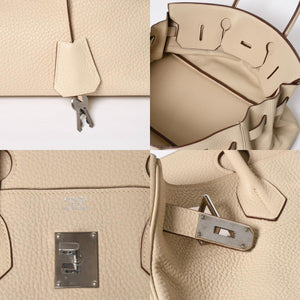 HERMES エルメス ショルダーバーキン42 トリヨンクレマンス ハンドバッグ ◻︎L刻印 ゴルチェ期 パルシュマン シルバー金具 美品 中古 4a009049