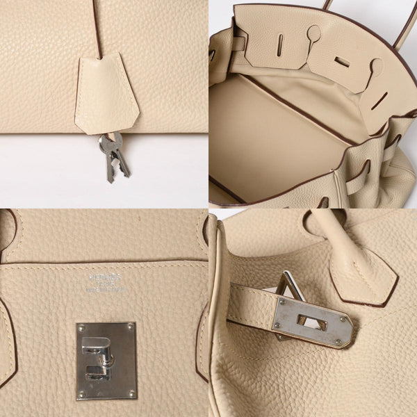 HERMES エルメス ショルダーバーキン42 トリヨンクレマンス ハンドバッグ ◻︎L刻印 ゴルチェ期 パルシュマン シルバー金具 美品 中古 4a009049