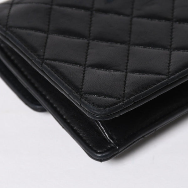 CHANEL シャネル ミニマトラッセ 14cm ショルダーバッグ 1番台 ラムスキン ブラック ゴールド金具 美品 中古 4a008936