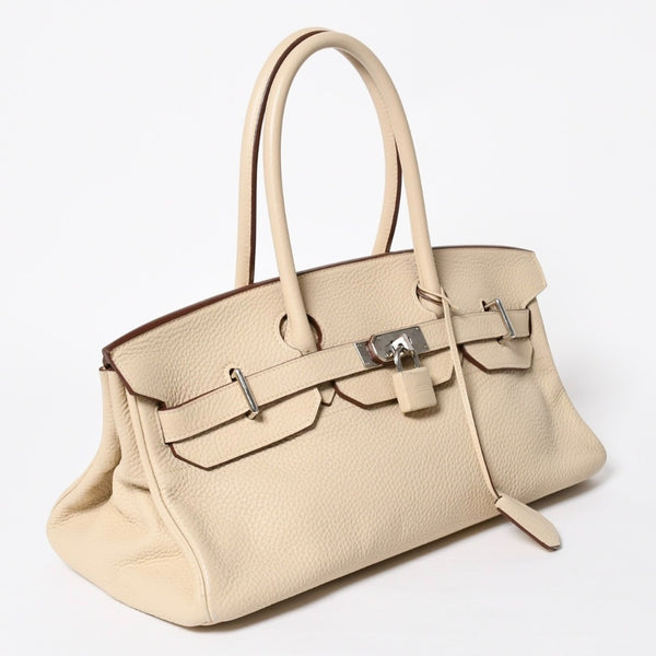 HERMES エルメス ショルダーバーキン42 トリヨンクレマンス ハンドバッグ ◻︎L刻印 ゴルチェ期 パルシュマン シルバー金具 美品 中古 4a009049
