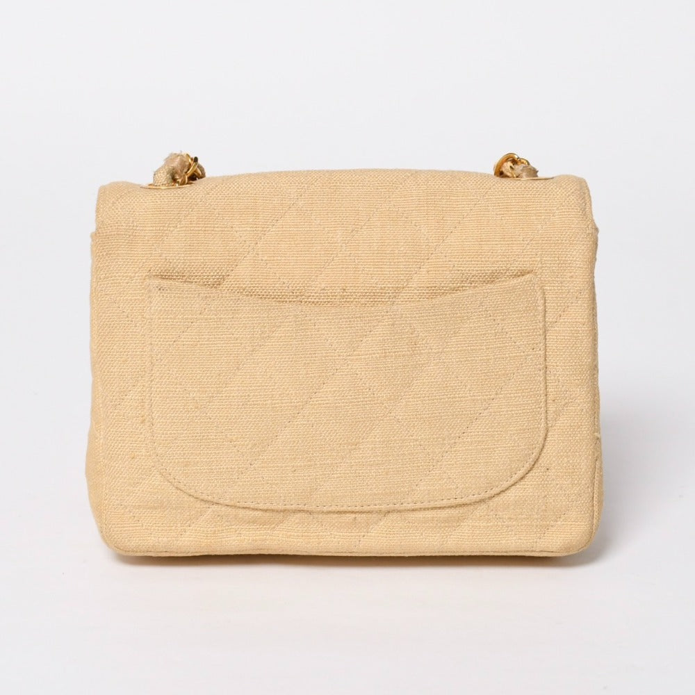 CHANEL Mini Matelasse 17 S Flap S Chain Shoulder Bag A01115 2nd Series Coco Mark Canvas Good Condition Used 4a008917