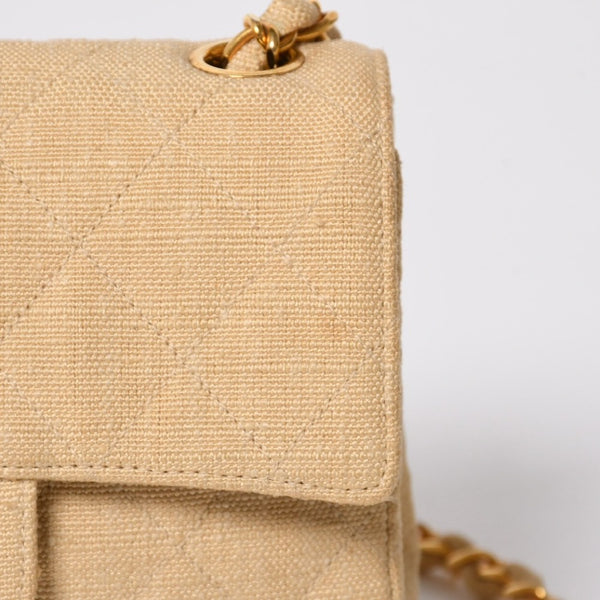 CHANEL Mini Matelasse 17 S Flap S Chain Shoulder Bag A01115 2nd Series Coco Mark Canvas Good Condition Used 4a008917
