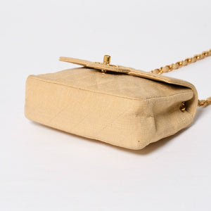CHANEL Mini Matelasse 17 S Flap S Chain Shoulder Bag A01115 2nd Series Coco Mark Canvas Good Condition Used 4a008917