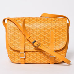Like new GOYARD Shoulder bag Belvedere MM Herringbone coated canvas Yellow Silver hardware Used 4a009045
