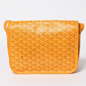 Like new GOYARD Shoulder bag Belvedere MM Herringbone coated canvas Yellow Silver hardware Used 4a009045