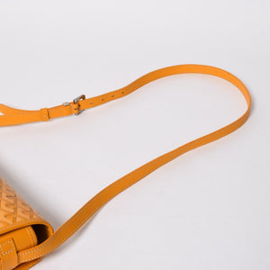 Like new GOYARD Shoulder bag Belvedere MM Herringbone coated canvas Yellow Silver hardware Used 4a009045