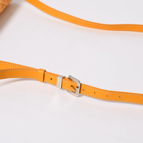 Like new GOYARD Shoulder bag Belvedere MM Herringbone coated canvas Yellow Silver hardware Used 4a009045