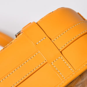 Like new GOYARD Shoulder bag Belvedere MM Herringbone coated canvas Yellow Silver hardware Used 4a009045