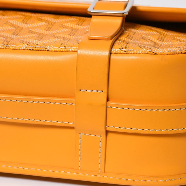 Like new GOYARD Shoulder bag Belvedere MM Herringbone coated canvas Yellow Silver hardware Used 4a009045