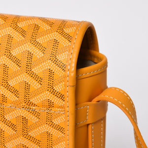 Like new GOYARD Shoulder bag Belvedere MM Herringbone coated canvas Yellow Silver hardware Used 4a009045