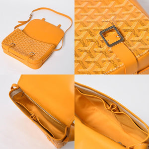 Like new GOYARD Shoulder bag Belvedere MM Herringbone coated canvas Yellow Silver hardware Used 4a009045