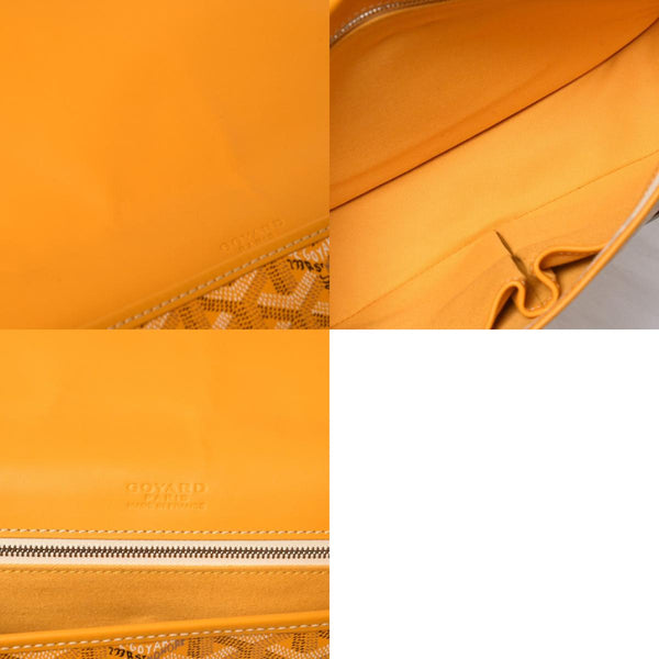 Like new GOYARD Shoulder bag Belvedere MM Herringbone coated canvas Yellow Silver hardware Used 4a009045