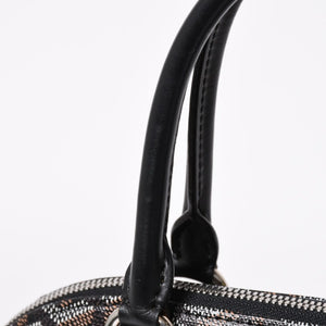 極美品 GOYARD ゴヤール ヴァンドーム MM ハンドバッグ ヘリンボーン柄 レザー ブラック シルバー金具 中古 4a009027