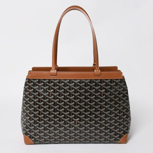 極美品 GOYARD ゴヤール ベルシャスPM トートバッグ ブラック ブラウン フランス製 PVC レザー 中古 4a008920