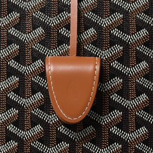 極美品 GOYARD ゴヤール ベルシャスPM トートバッグ ブラック ブラウン フランス製 PVC レザー 中古 4a008920
