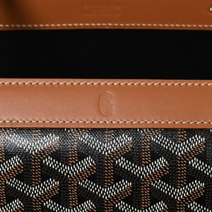 極美品 GOYARD ゴヤール ベルシャスPM トートバッグ ブラック ブラウン フランス製 PVC レザー 中古 4a008920