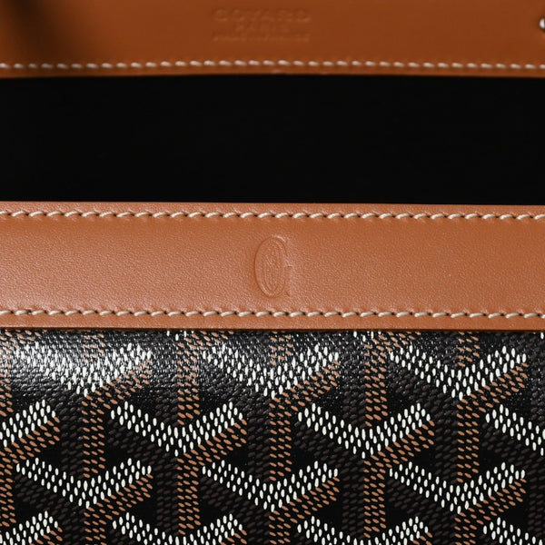 極美品 GOYARD ゴヤール ベルシャスPM トートバッグ ブラック ブラウン フランス製 PVC レザー 中古 4a008920