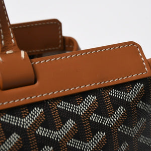 極美品 GOYARD ゴヤール ベルシャスPM トートバッグ ブラック ブラウン フランス製 PVC レザー 中古 4a008920