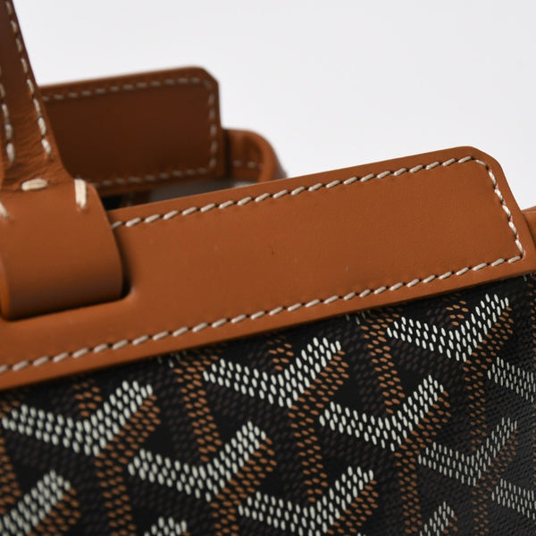 極美品 GOYARD ゴヤール ベルシャスPM トートバッグ ブラック ブラウン フランス製 PVC レザー 中古 4a008920