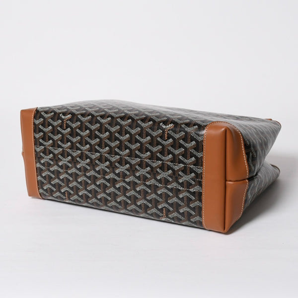 極美品 GOYARD ゴヤール ベルシャスPM トートバッグ ブラック ブラウン フランス製 PVC レザー 中古 4a008920